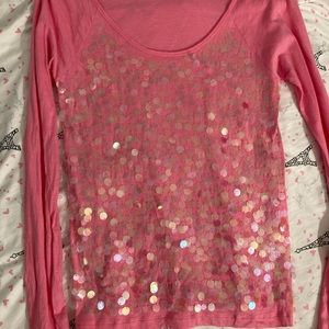 Victoria's Secret Pink round iridecent sequin top